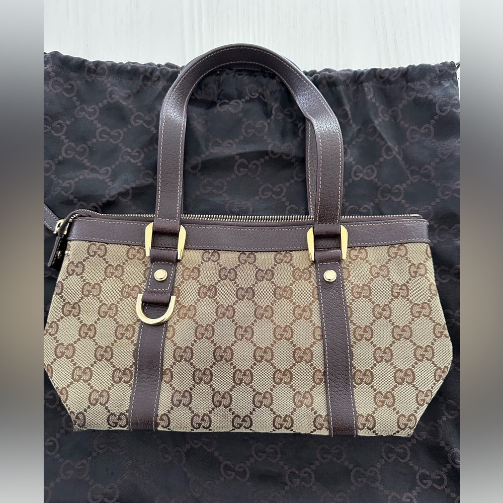 Gucci Handbag GG Canvas 141471 Brown Beige Champagne Women's